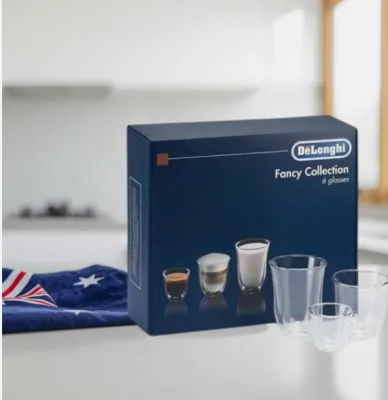 DeLonghi 6 piece coffee glass set