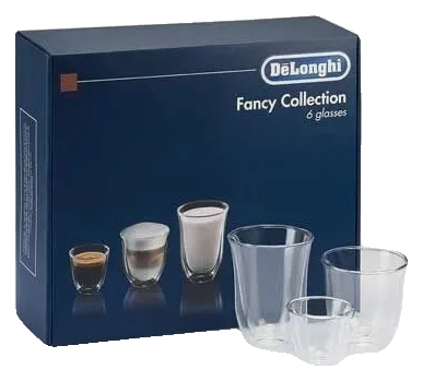 DeLonghi 6 piece coffee glass set