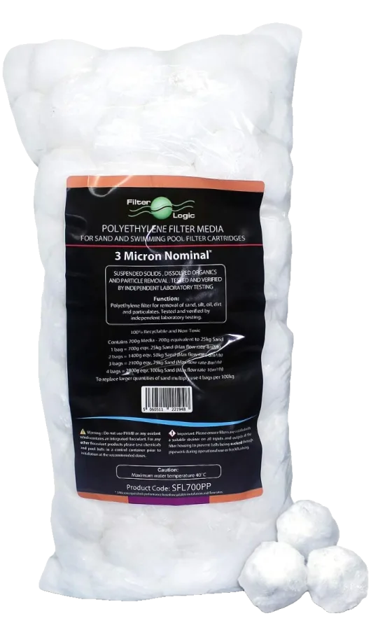Polypropylene pool filtration balls 700g bag