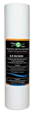 FilterLogic 10" slimline spun PP filter 0.5 mic