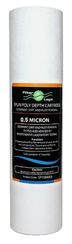 FilterLogic 10" slimline spun PP filter 0.5 mic